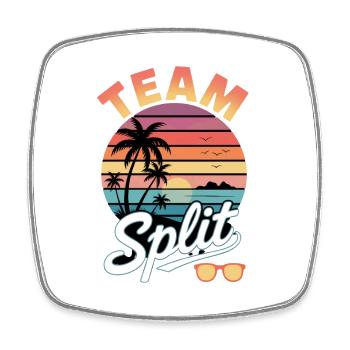 Team Split Sunset Tropics - Square fridge magnet - white - Front