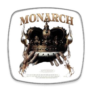 Couronne du Monarque Flammes Sombres - Magnet carré - blanc - Devant