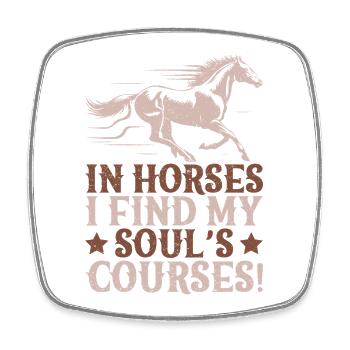 Hobby Horse Rider I Find My Soul´s English Riding - Viereckiger Kühlschrankmagnet - Weiß - Vorne