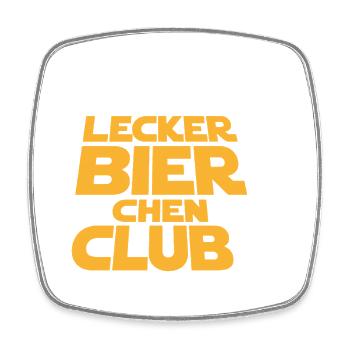 Lecker Bierchen Club Future Edition - Viereckiger Kühlschrankmagnet - Weiß - Vorne