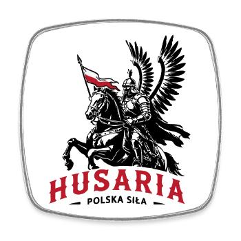 Husaria Polska Siła - Square fridge magnet - white - Front