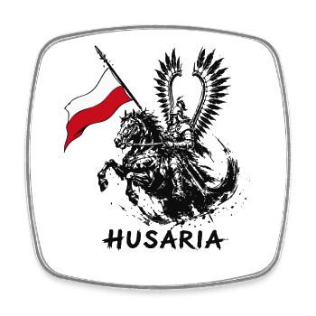 Husaria Polish Flag - Square fridge magnet - white - Front