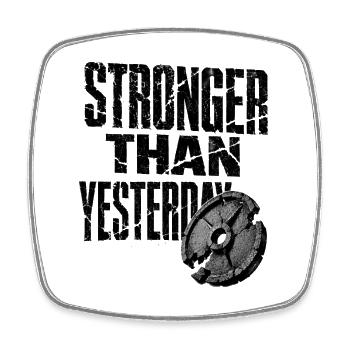 Stronger Saying - Square fridge magnet - white - Front