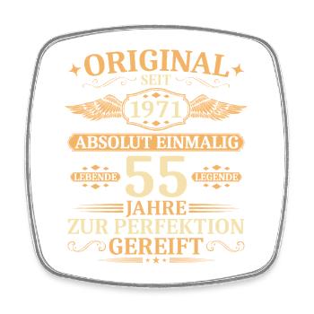 Original seit 1971 - Einmalig 55. Geburtstag - Viereckiger Kühlschrankmagnet - Weiß - Vorne