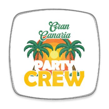 Gran Canaria Party Crew - Viereckiger Kühlschrankmagnet - Weiß - Vorne