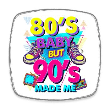 Bébé des années 80, années 90 fabriquées - Magnet carré - blanc - Devant