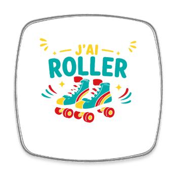 Roller coloré et énergie joyeuse - Magnet carré - blanc - Devant