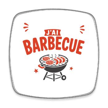 Je peux pas j'ai barbecue - Magnet carré - blanc - Devant