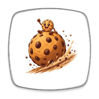 Le héros des cookies chevauche la planète des biscuits - Magnet carré - blanc - Devant
