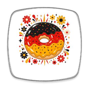 Donut Blütenfunken Feuerwerk - Viereckiger Kühlschrankmagnet - Weiß - Vorne