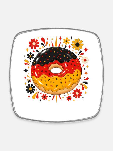 Donut Blossom Sparks Fireworks - Square fridge magnet - white
