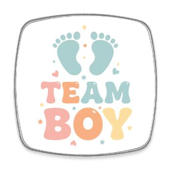 Révélation du sexe : équipe Baby Shower Boy Baby - Magnet carré - blanc - Devant