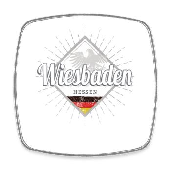 Wiesbaden Stadt in Deutschland Hessen Souvenir - Viereckiger Kühlschrankmagnet - Weiß - Vorne