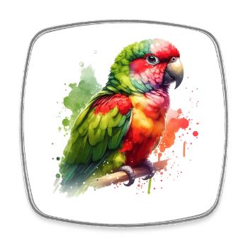 Alexandra Parakeet Gift - Square fridge magnet - white - Front