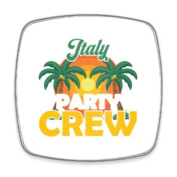 Équipe de fête en Italie - Magnet carré - blanc - Devant