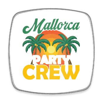 Mallorca Party Crew - Viereckiger Kühlschrankmagnet - Weiß - Vorne