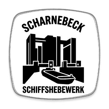 Scharnebeck Schiffshebewerk - Viereckiger Kühlschrankmagnet - Weiß - Vorne