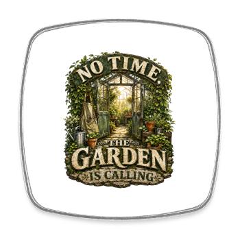 Garten Ruft Gärtner Spruch Gartenarbeit Pflanzen - Viereckiger Kühlschrankmagnet - Weiß - Vorne