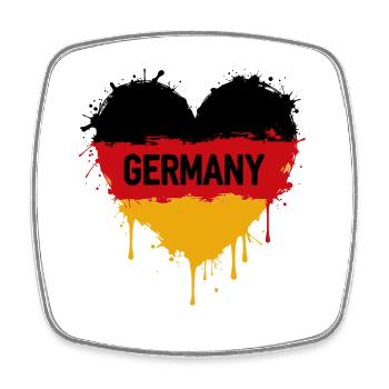 Schwarz-Rot-Gold Herz – Germany - Viereckiger Kühlschrankmagnet - Weiß - Vorne