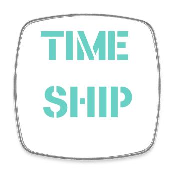 Time to Get Shipped Glitch Text - Square fridge magnet - white - Front