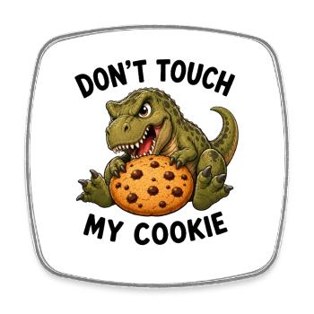 Cute Dinosaur T-Rex Cookie Cookie Saying - Square fridge magnet - white - Front
