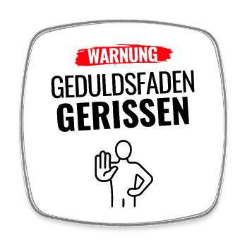 Warnung Sozialakku leer - Viereckiger Kühlschrankmagnet - Weiß - Vorne