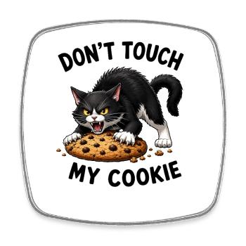 Cute Cat Cartoon Cookie Funny Saying Cookie - Square fridge magnet - white - Front