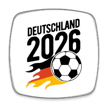 Fußball Flamme Deutschland 2026 - Viereckiger Kühlschrankmagnet - Weiß - Vorne