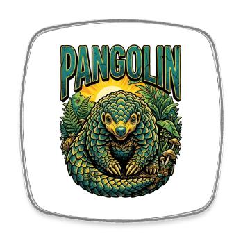 Pangolin Retro Vintage - Square fridge magnet - white - Front