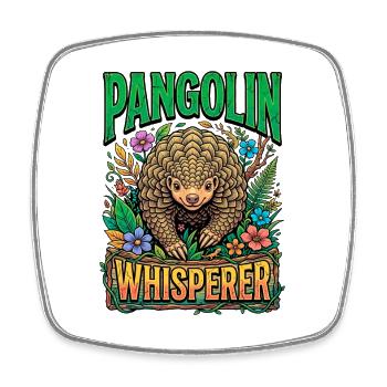 Pangolin Whisperer - Square fridge magnet - white - Front