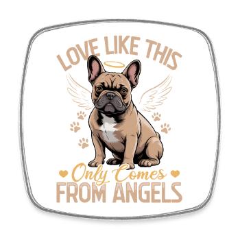 Bouledogue français Race de chien Frenchie - Magnet carré - blanc - Devant
