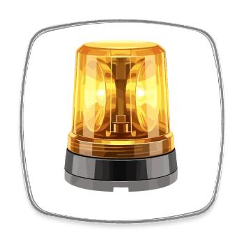 Orange Siren Construction Site Hyper Realistic - Square fridge magnet - white - Front
