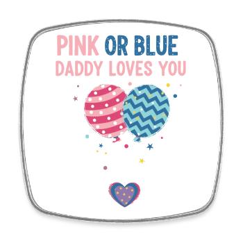 Révélation du genre : rose ou bleu Papa t’aime, bébé - Magnet carré - blanc - Devant