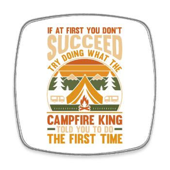 Camping Bonfire Camp Life Forest Camper - Viereckiger Kühlschrankmagnet - Weiß - Vorne