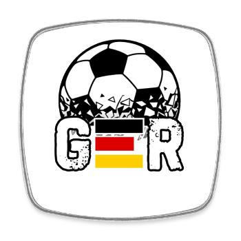Maillot rétro de fan de football allemand GER - Magnet carré - blanc - Devant
