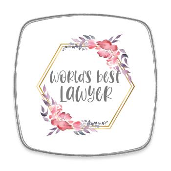 World's Best Lawyer – Lawyer Gift Thank You - Square fridge magnet - white - Front