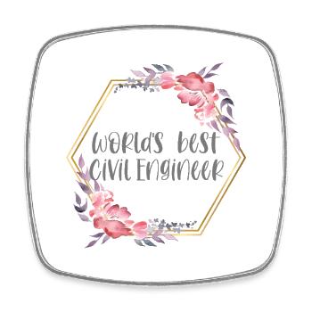 World's Best Civil Engineer – Thank You Gift - Square fridge magnet - white - Front