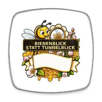 Biene Honig Imker Honigwabe Blumen Wiese Insekt - Viereckiger Kühlschrankmagnet - Weiß - Vorne