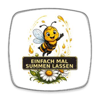Biene Honig Imker Honigwabe Blumen Wiese Insekt - Viereckiger Kühlschrankmagnet - Weiß - Vorne