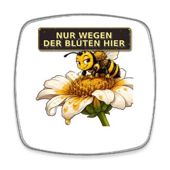 Biene Honig Imker Honigwabe Blumen Wiese Insekt - Viereckiger Kühlschrankmagnet - Weiß - Vorne