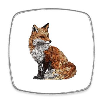 Fuchs - Viereckiger Kühlschrankmagnet - Weiß - Vorne