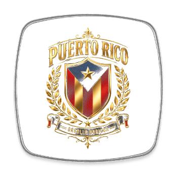 Puerto Rico Stolz Schild Wappen - Viereckiger Kühlschrankmagnet - Weiß - Vorne
