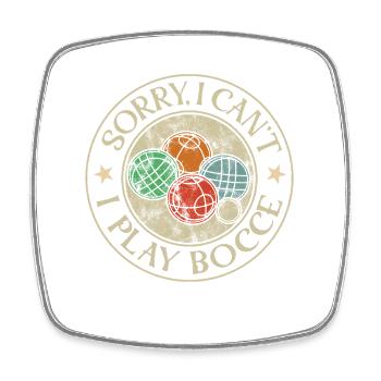 Sorry, I can't, I'm playing bocce - Square fridge magnet - white - Front