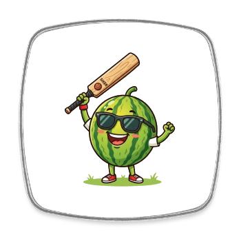 Été drôle de Watermelon Cricket Sixer - Magnet carré - blanc - Devant