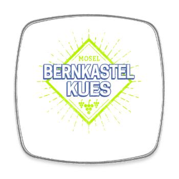 Bernkastel-Kues an der Mosel mit Retro Weintrauben - Viereckiger Kühlschrankmagnet - Weiß - Vorne