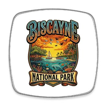 Biscayne Nationalpark Küstenparadies - Viereckiger Kühlschrankmagnet - Weiß - Vorne