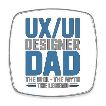 UX/UI Designer Dad The Idol The Product Designer - Viereckiger Kühlschrankmagnet - Weiß - Vorne