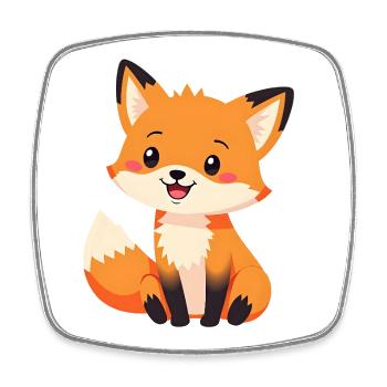 Fuchs - Viereckiger Kühlschrankmagnet - Weiß - Vorne