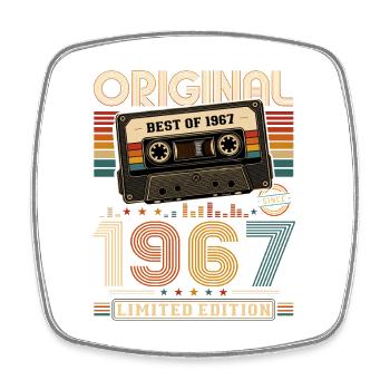 59e anniversaire Gift Man cassette Best of 1967 - Magnet carré - blanc - Devant