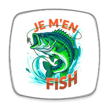 I Fish Humor Fishing Funny Fish - Square fridge magnet - white - Front